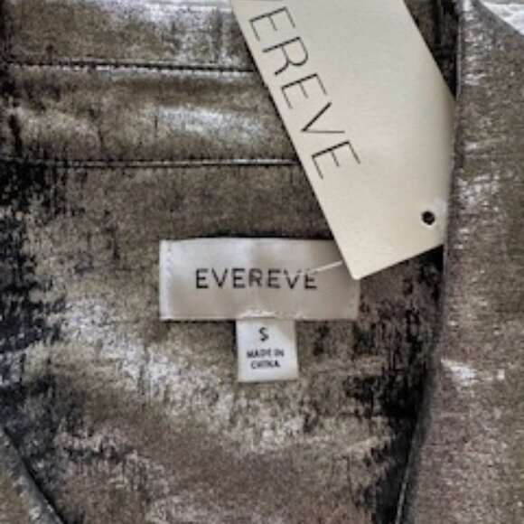 Evereve Shimmering Silver Button Down Shirt "Florence Foil Shirting" small - Picture 7 of 9